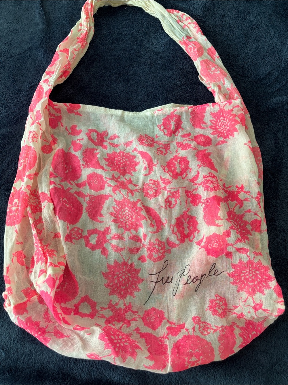 Free People Cream & Pink Floral Shoulder Bag